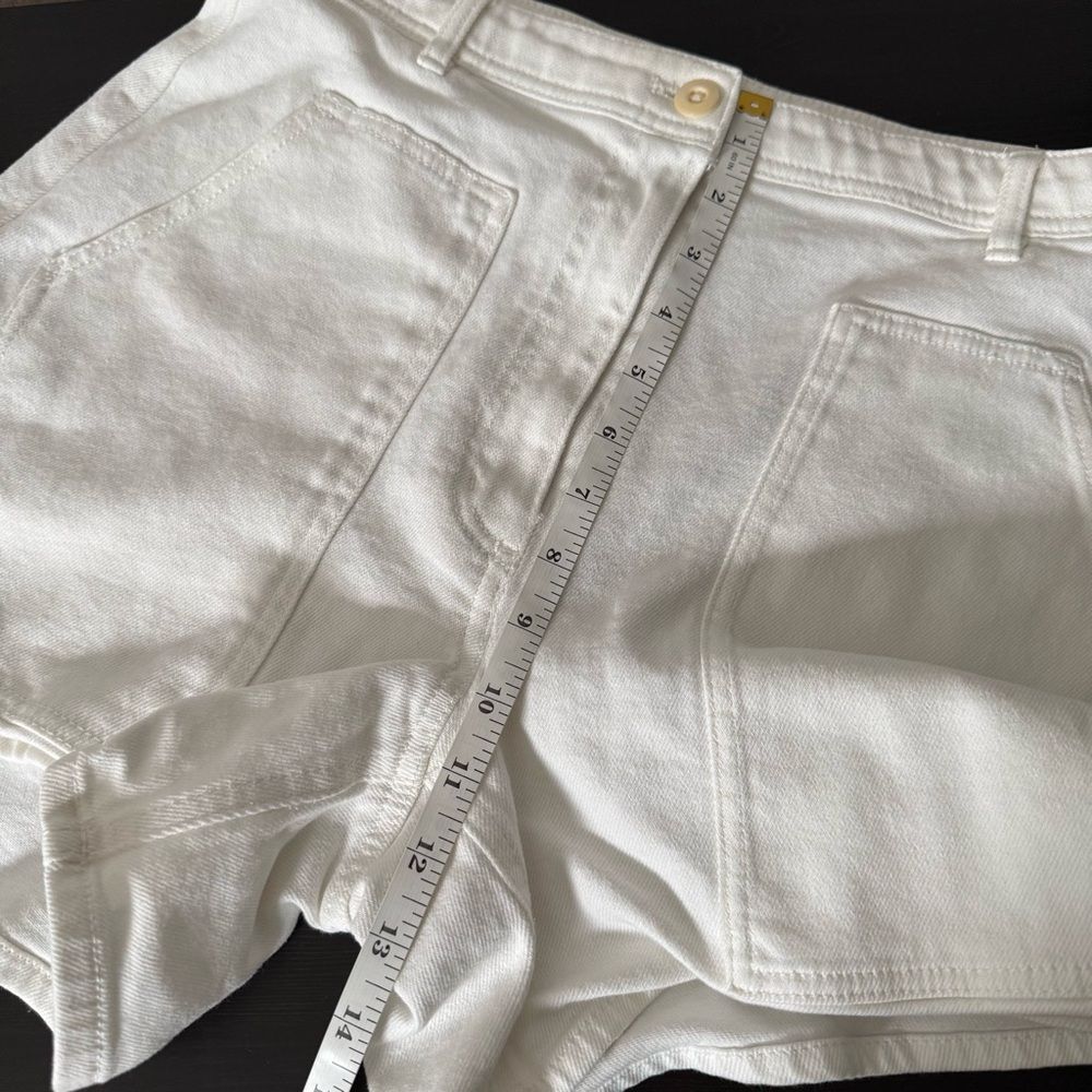 Aritzia Wilfred Free Modern Utility Short Womens Sz 10 White High Rise Denim - Picture 11 of 12